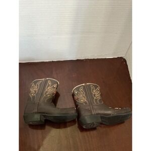 Vintage‎ decoration Brown Western Cowboy Boots mbroidered Square Toe